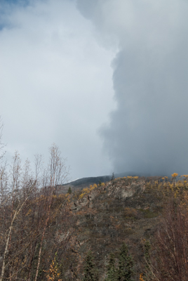 Is that steam comiing out of the mountain?