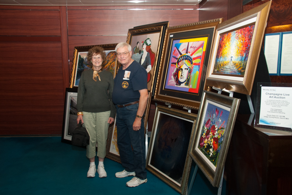 Charlene and Jay Hantelman buying a bunch of artwork