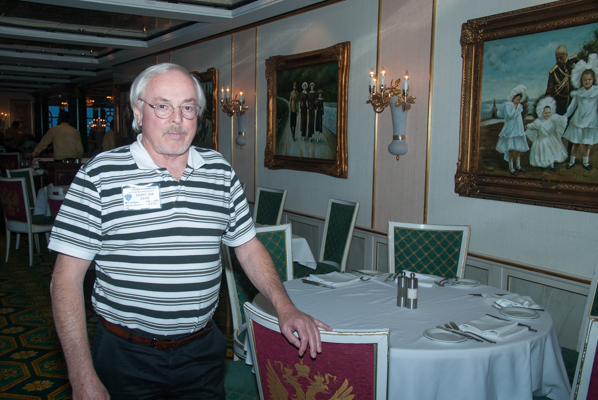 Larry Cato getting ready to dine