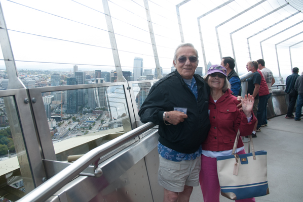 Mike and Evelyn Musto up on the Space Needle