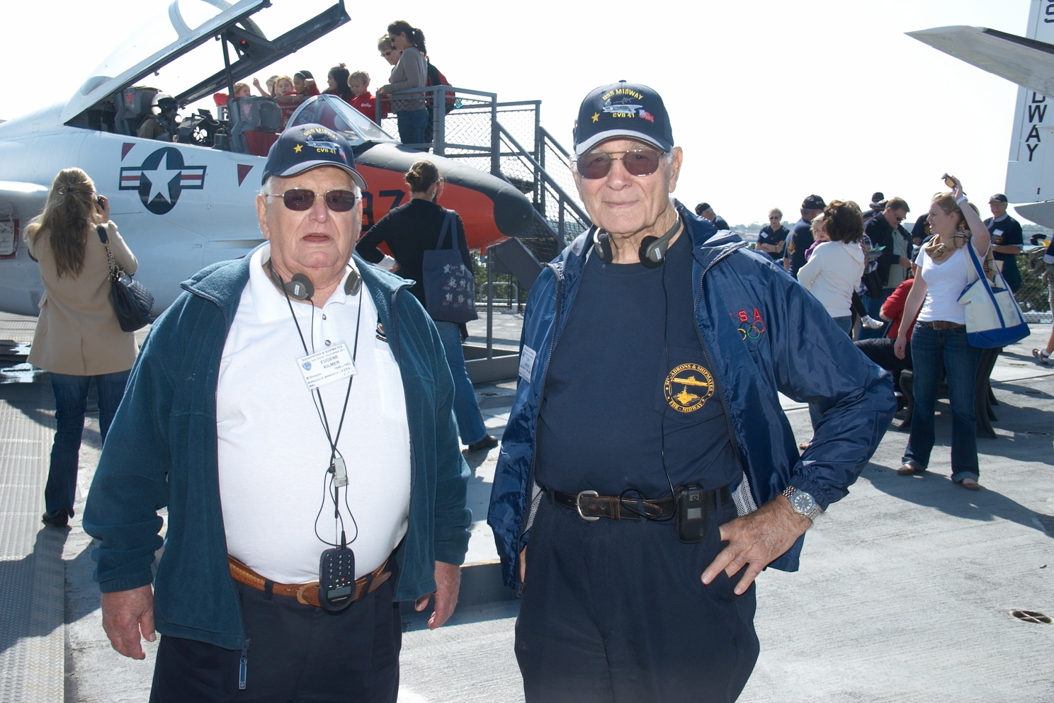 Gene Kilmer - Plank Owner 1945 - Midway and John Cantor who joined the US Navy in 1935