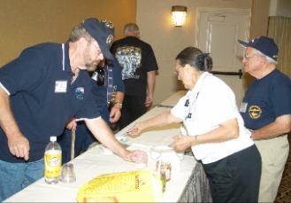 Husband Doug Micklon Manning the bar