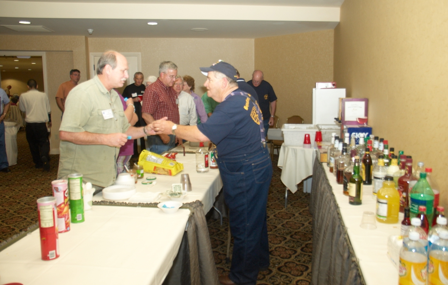 Bill Southworth tending bar