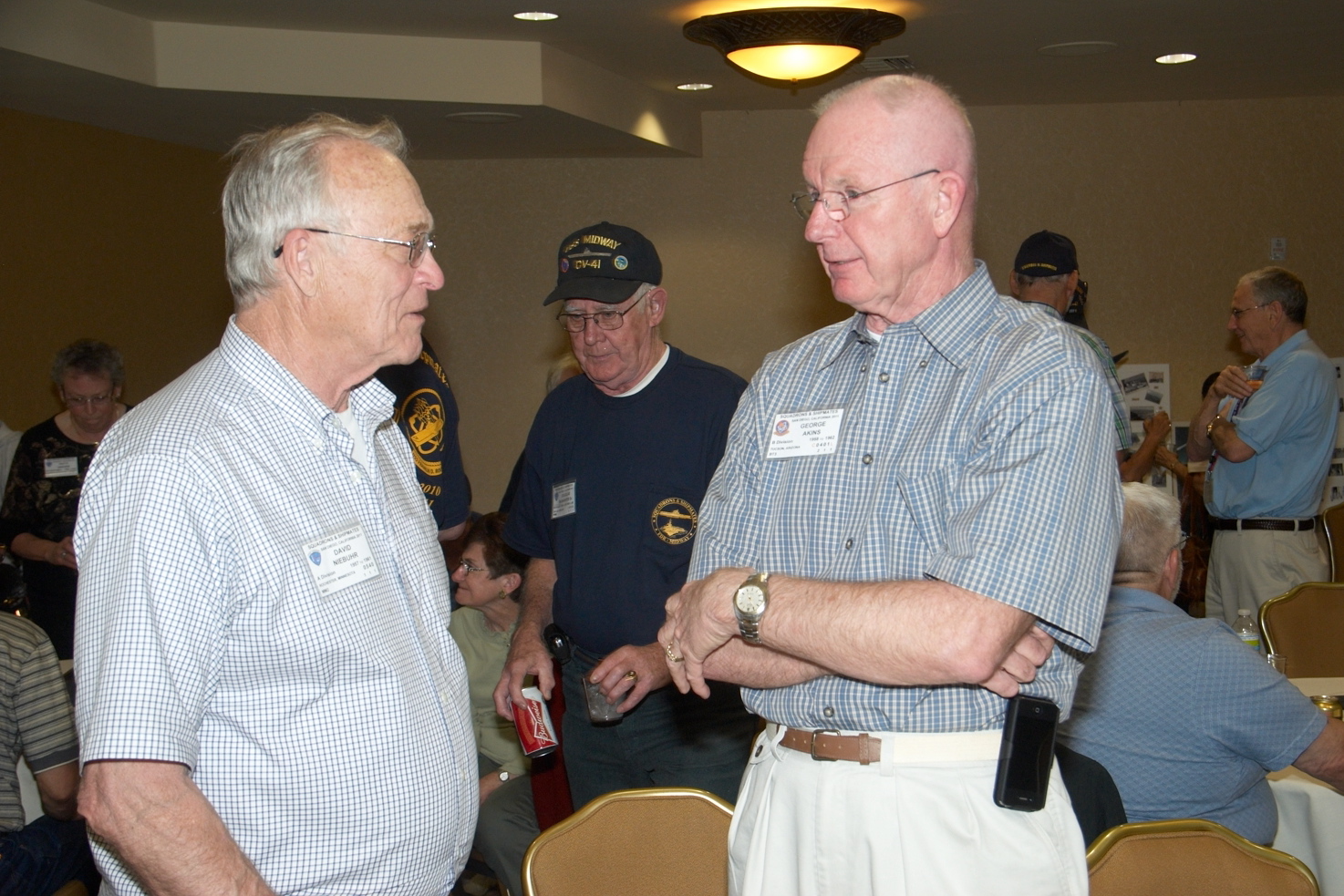 Two new friends from different ships, David Niebuhr - Midway & George Akins - FDR