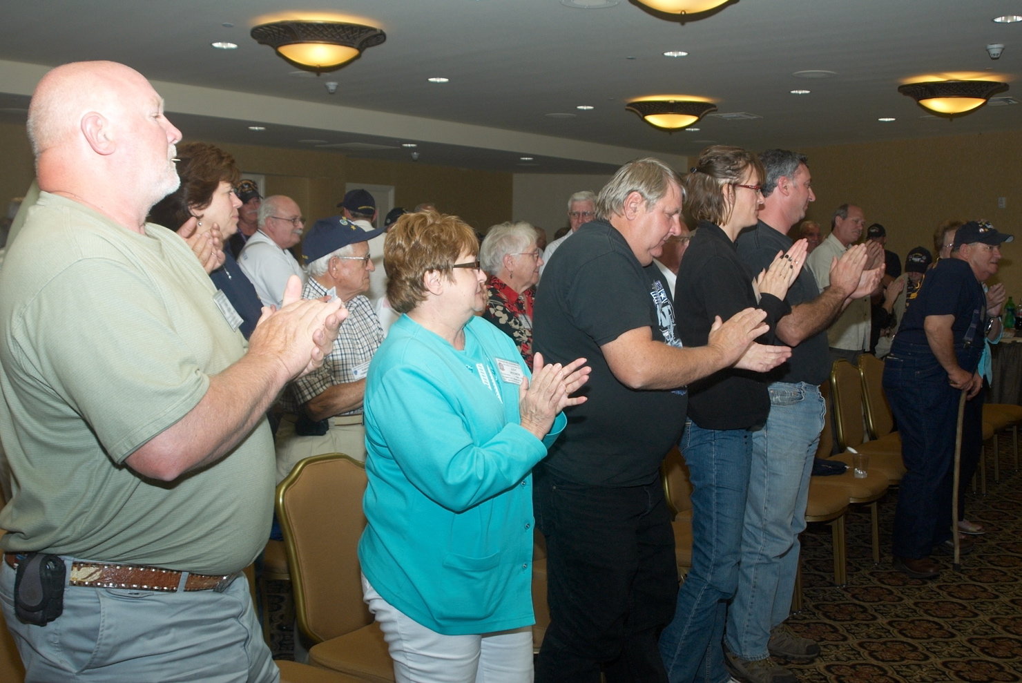 The admiral was given a standing ovation