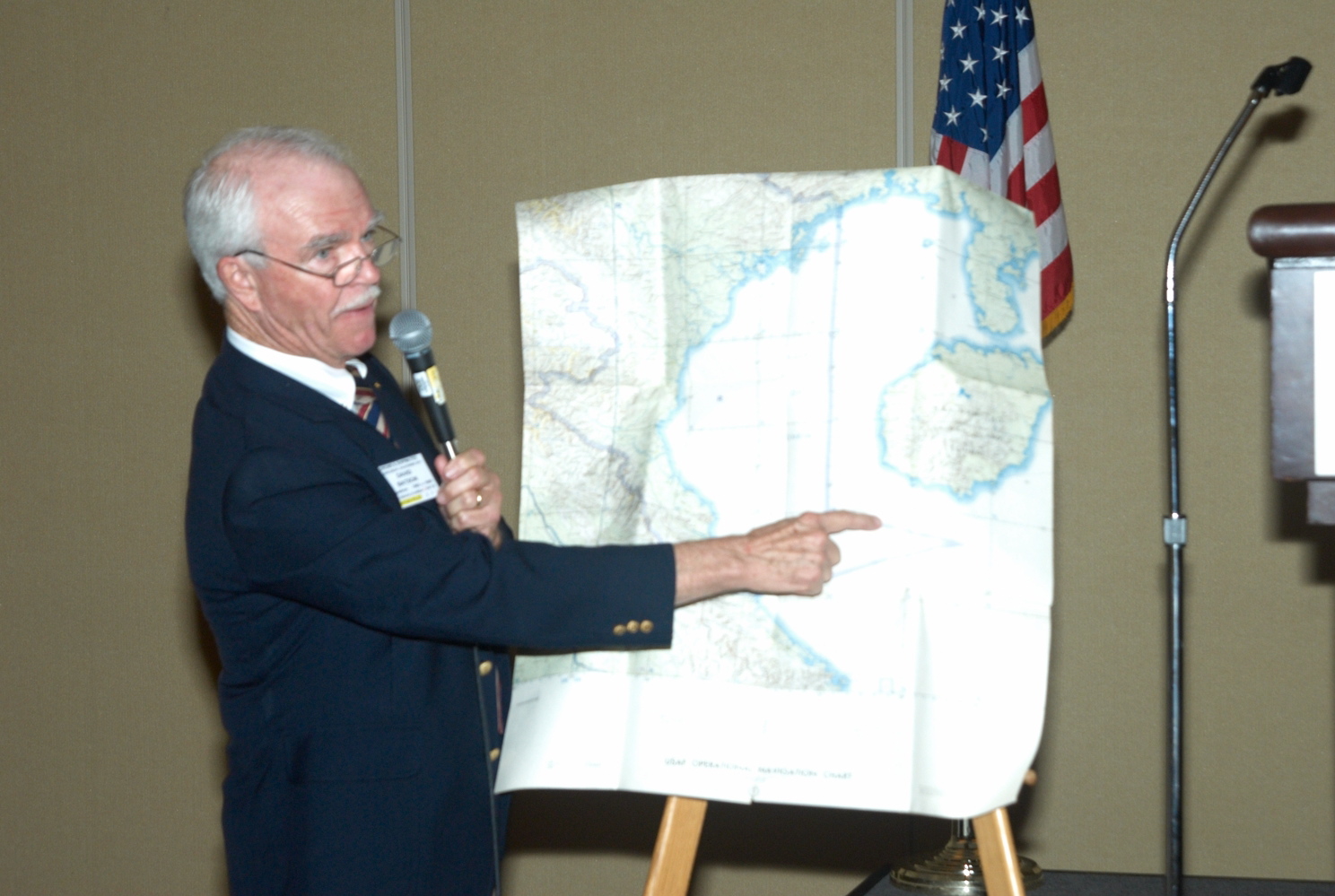 Lt David Batson points to Yankee Station