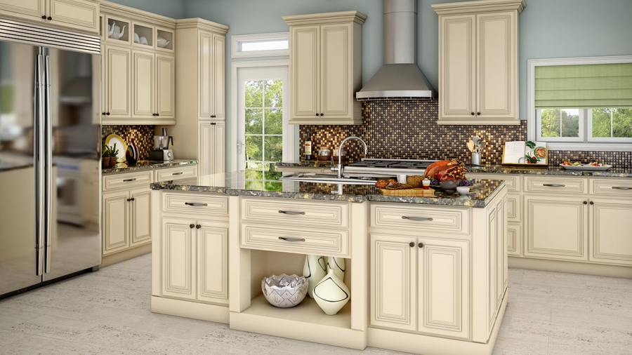 Antique white off white kitchen cabinets los angeles Discount