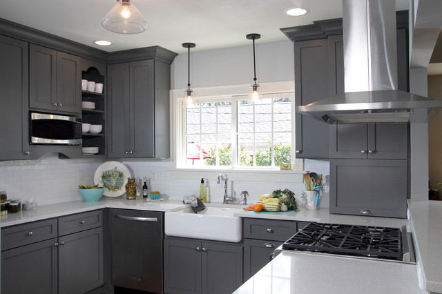 Dark Grey Shaker Kitchen Cabinets Los Angeles